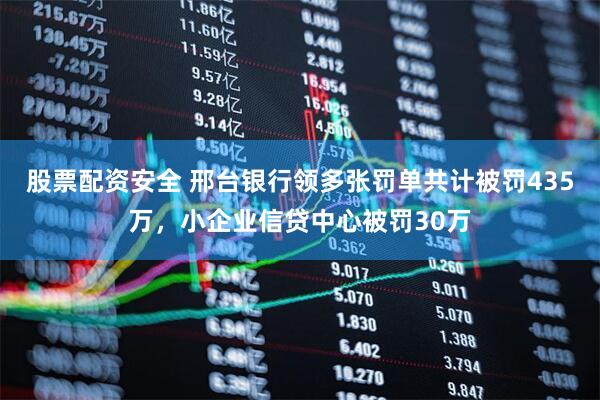 股票配资安全 邢台银行领多张罚单共计被罚435万，小企业信贷中心被罚30万