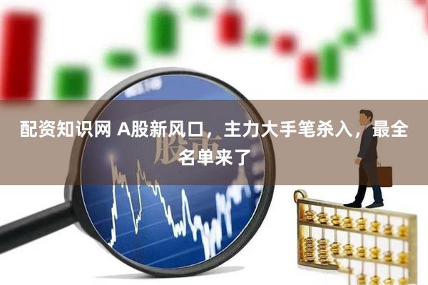 配资知识网 A股新风口，主力大手笔杀入，最全名单来了