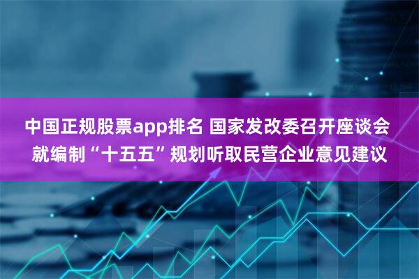中国正规股票app排名 国家发改委召开座谈会 就编制“十五五”规划听取民营企业意见建议
