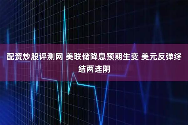 配资炒股评测网 美联储降息预期生变 美元反弹终结两连阴